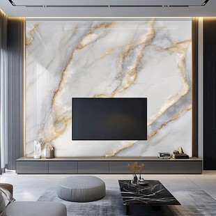 现代奢华大理石电视背景墙