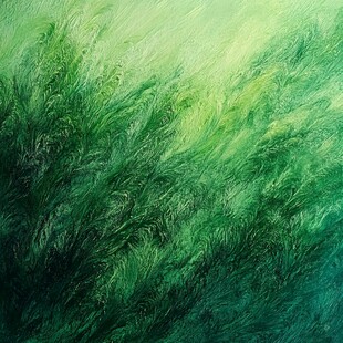 翠绿抽象笔触艺术纹理画