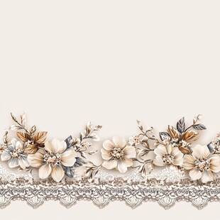 花卉蕾丝装饰图案设计