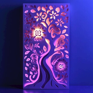 梦幻花卉镂空艺术装饰板