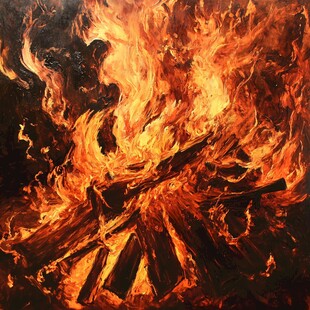 熊熊燃烧的篝火