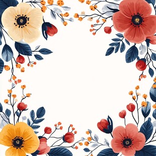花卉边框装饰插画