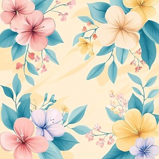 清新花卉图案背景图
