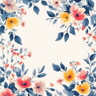 花卉边框图案设计素材