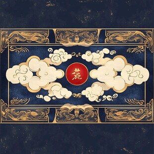 中式云纹龙主题传统图案