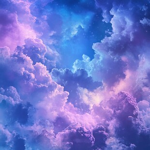 梦幻绚丽的云海星空景象