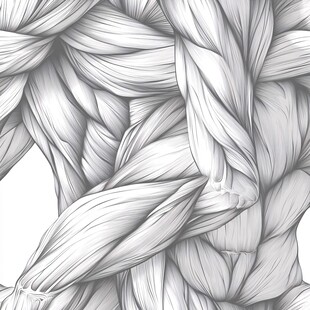 人体肌肉精细结构线条图