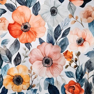 水彩花卉图案背景设计