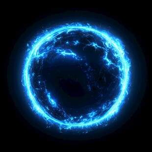 蓝色能量光环特效背景图