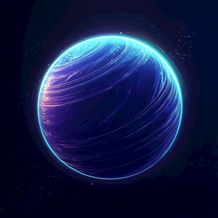 梦幻蓝紫星球 宇宙奇幻景象