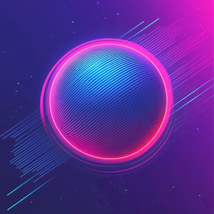 霓虹炫彩圆形科技风背景