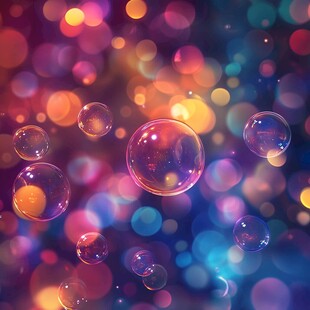 梦幻彩色气泡背景图