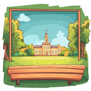 画框中的校园美景