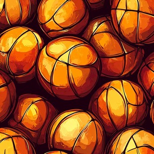 满屏篮球的活力视觉盛宴