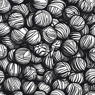 黑白毛线球图案纹理