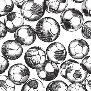 手绘足球图案背景图