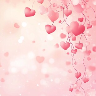浪漫粉色爱心梦幻背景图