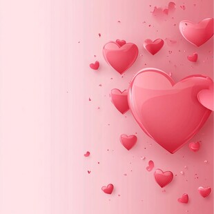 浪漫粉色爱心背景图