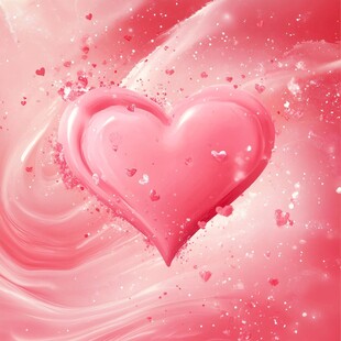 粉色爱心梦幻浪漫背景图