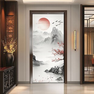 中式山水玄关装饰画意境美