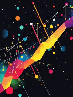 绚丽线条与多彩圆点背景