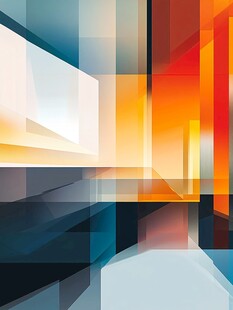 多彩几何抽象建筑背景图