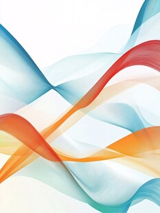 绚丽动感彩色飘带背景图