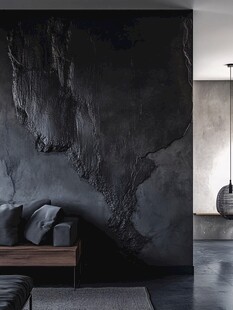 暗黑系质感室内墙面设计