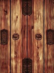 复古实木雕花门细节纹理