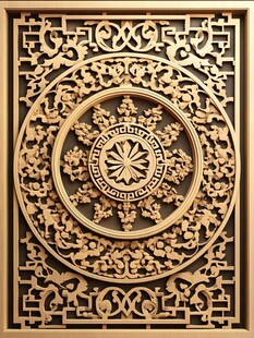 中式精美木雕装饰图案