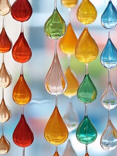 多彩水滴形玻璃挂饰