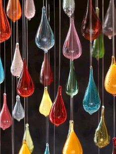 多彩玻璃水滴形悬挂装饰