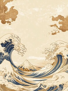 神奈川冲浪里风格海浪图景