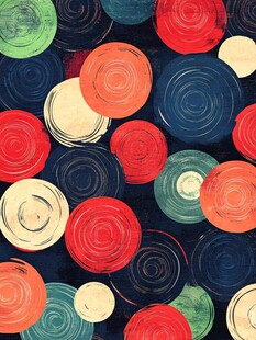 多彩圆圈图案背景纹理