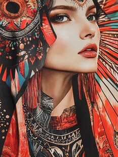 异域风情的华丽女子肖像