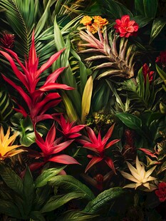 热带缤纷花卉绿植景观