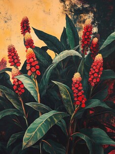 艳丽穗状花卉的生机画面