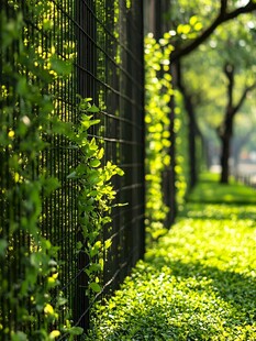 绿意盎然的围栏植物景观