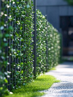 绿植围栏营造清新户外景致