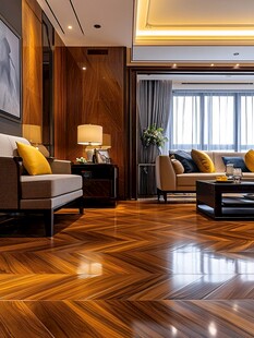 现代豪华客厅木地板装饰