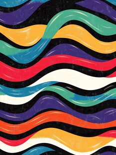 多彩波浪纹图案设计