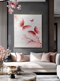 蝶舞桃枝的温馨客厅角落