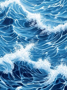 蓝色海浪汹涌动态纹理图
