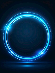 蓝色炫酷发光圆环背景