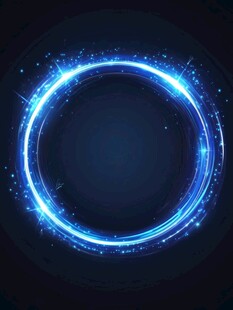 蓝色炫光环形科技背景图