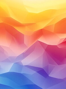 多彩渐变几何山峰背景图
