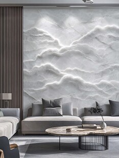现代简约风客厅大理石背景墙