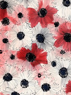 花卉图案 多彩花朵无缝背景