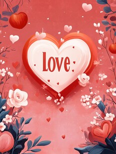 浪漫爱心花卉爱情主题图