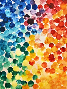 多彩水彩圆点艺术图案